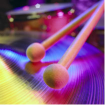 Cymbal & Round Tip Drum Sticks Photo Sculptures