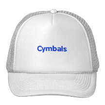 cymbals text blue trucker hat