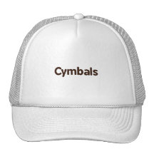 cymbals text brown trucker hat