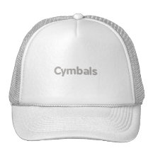 cymbals text grey trucker hats