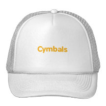 cymbals text orange mesh hat
