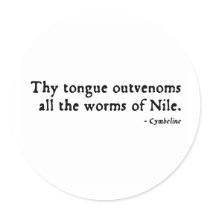 Cymbeline Worms Insult (16thC version) stickers by shakespeareshoppe Cymbeline Worms Insult (16thC version) stickers