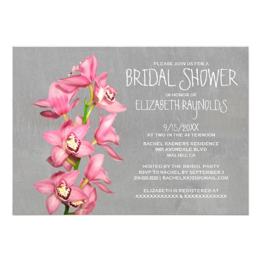 Cymbidium Orchid Bridal Shower Invitations