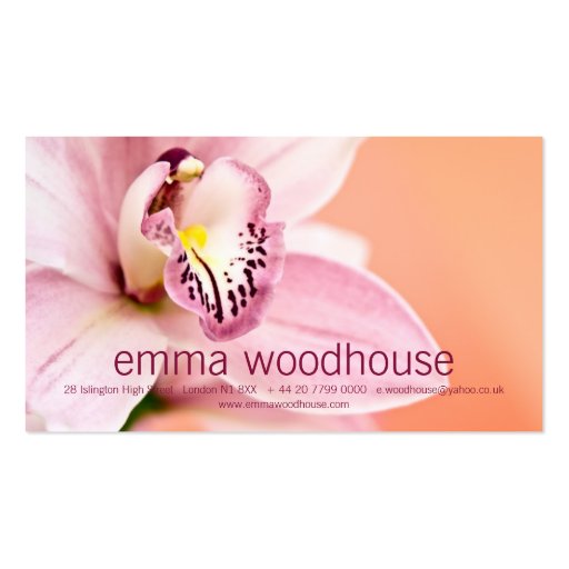 Cymbidium Orchid Business Card Templates (front side)