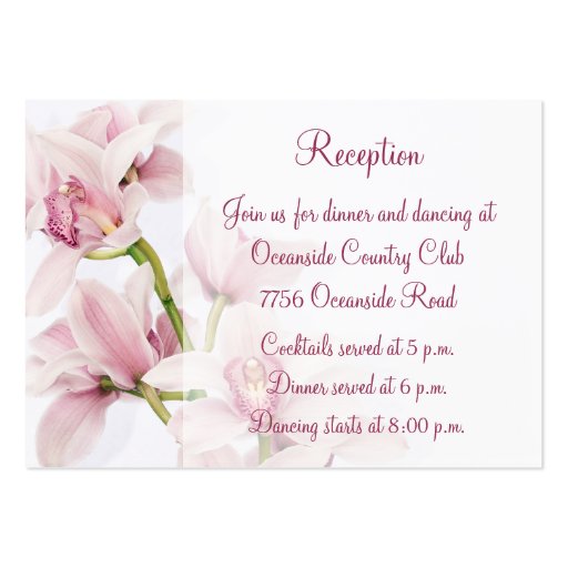 Cymbidium Orchid Wedding Reception Insert Card Business Card Templates