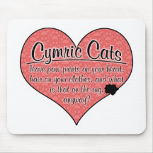 Cymric Paw Prints Cat Humor Mouse Pad