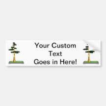 Cypress Bonsai in Tray Graphic Image Bumper Sticker
