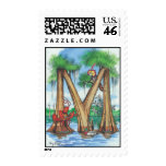 Cypress Tree Alphabet "M" Postage Stamp