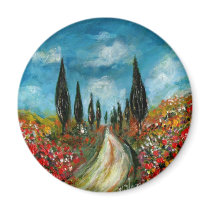 Cypress Trees and puppies in Tuscany magnets by bulgan_lumini Cypress Trees and puppies in Tuscany magnets