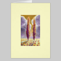 Cypress Trees in Sunflower Field III cards