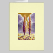 Cypress Trees in Sunflower Field III cards