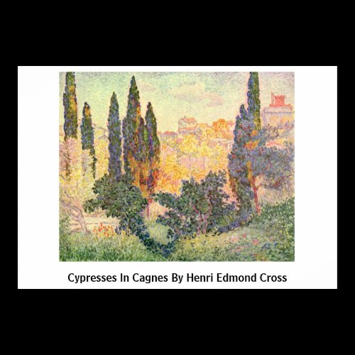 Cypresses In Cagnes By Henri Edmond Cross Print