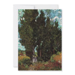Cypresses with Two Female Figures by van Gogh Personalized Invites