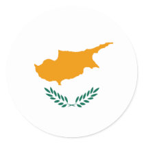 Cyprus Fisheye Flag Sticker