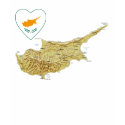 Cyprus Flag Heart and Map T-Shirt