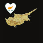 Cyprus Flag Heart Map Fitted AA T-Shirt