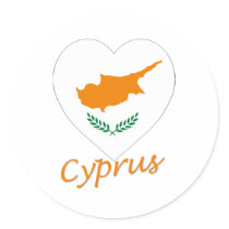 Cyprus Flag Heart stickers by Vexillophile Cyprus Flag Heart stickers