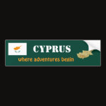 Cyprus Flag Map Text Bumper Sticker