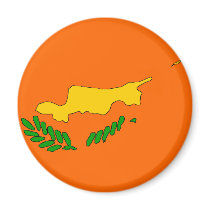 Cyprus flag map fridge magnets