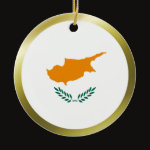 Cyprus Fisheye Flag Ornament
