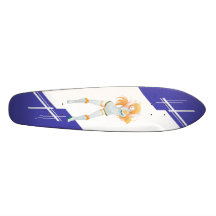 Cyprus Manga girl dressed in Flag - Cypriot Skate Board Deck