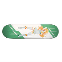 Cyprus Manga girl dressed in Flag - Cypriot Custom Skateboard