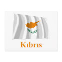 Cyprus Waving Flag with Name in Turkish postcards