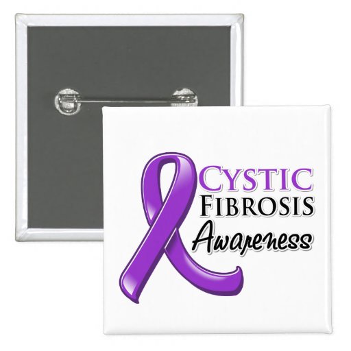 Cystic Fibrosis Awareness Ribbon Button Zazzle 