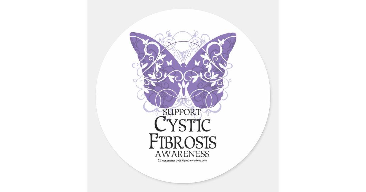 Cystic Fibrosis Butterfly Classic Round Sticker Zazzle