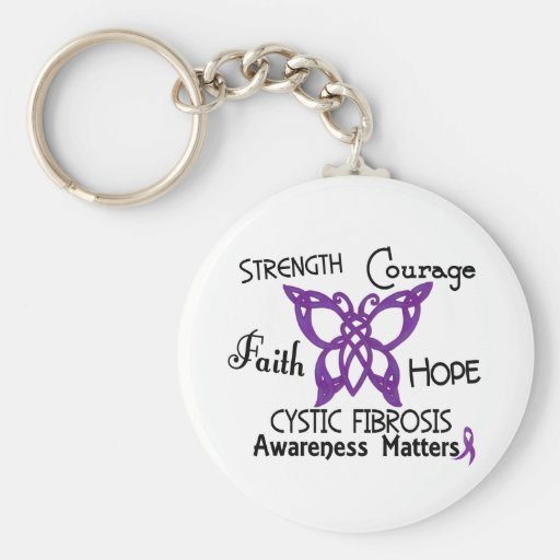 Cystic Fibrosis Celtic Butterfly 3 Key Chain
