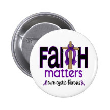 Cystic Fibrosis Faith Matters Cross 1 Pinback Buttons