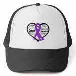 Cystic Fibrosis Heart Ribbon Collage hats