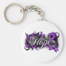 Cystic Fibrosis Hope Garden Ribbon Keychains