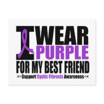 Cystic Fibrosis I Wear Purple For My Best Friend Post Card