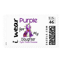 Cystic Fibrosis I Wear Purple For My Daughter 43 Postage Stamp