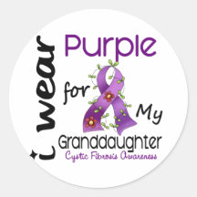Cystic Fibrosis I Wear Purple For My Granddaughter Stickers
