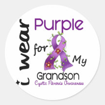 Cystic Fibrosis I Wear Purple For My Grandson 43 Stickers