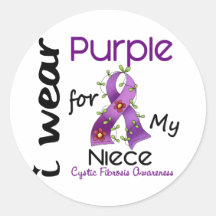 Cystic Fibrosis I Wear Purple For My Niece 43 Stickers