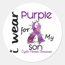 Cystic Fibrosis I Wear Purple For My Son 43 Round Stickers