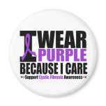 Cystic Fibrosis I Wear Purple Ribbon Because I Car magnets
