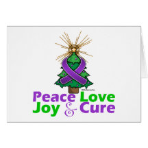 Cystic Fibrosis Peace Love Joy Cure Greeting Cards