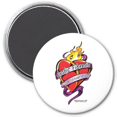 Cystic Fibrosis Tattoo Heart Refrigerator Magnets by fightcancertees
