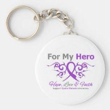 Cystic Fibrosis Tribal Ribbon Hero Key Chain