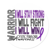 Cystic Fibrosis Warrior Round Sticker