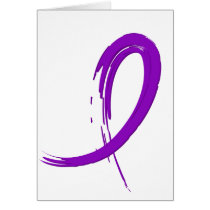 Cystic Fibrosis's Purple Ribbon A4 Greeting Card