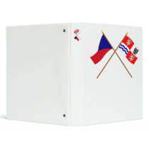 Czech and Central Bohemia Crossed Flags 3 Ring Binders