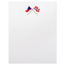 Czech and Central Bohemia Crossed Flags Letterhead Design