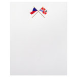 Czech and Central Bohemia Crossed Flags Letterhead Design