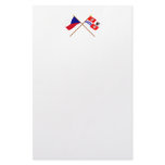 Czech and Central Bohemia Crossed Flags Customized Stationery
