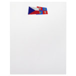 Czech and Hradec Kralove Waving Flags Customized Letterhead